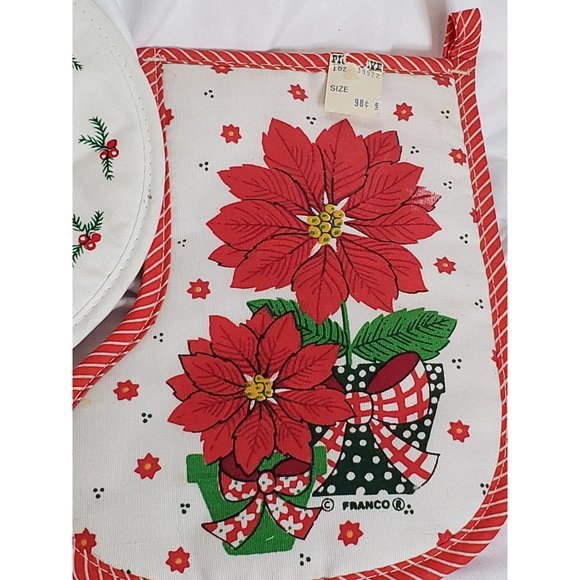 Vintage Christmas Pot Holders NOS Set of 4 - Picture 5 of 6